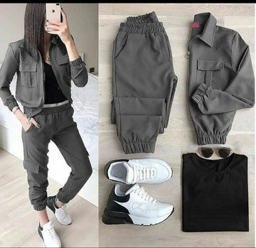 3 Pcs Winter Pocket Style Tracksuit