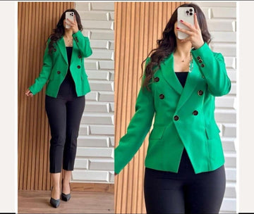Women`s Casual Blazer Double Button top Coat