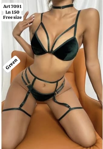 3 piece bikini garter set + thongpenty + bra +garter set