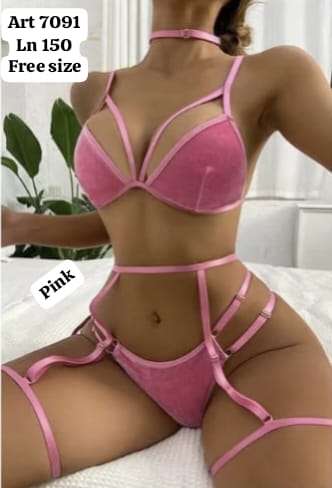 3 piece bikini garter set + thongpenty + bra +garter set