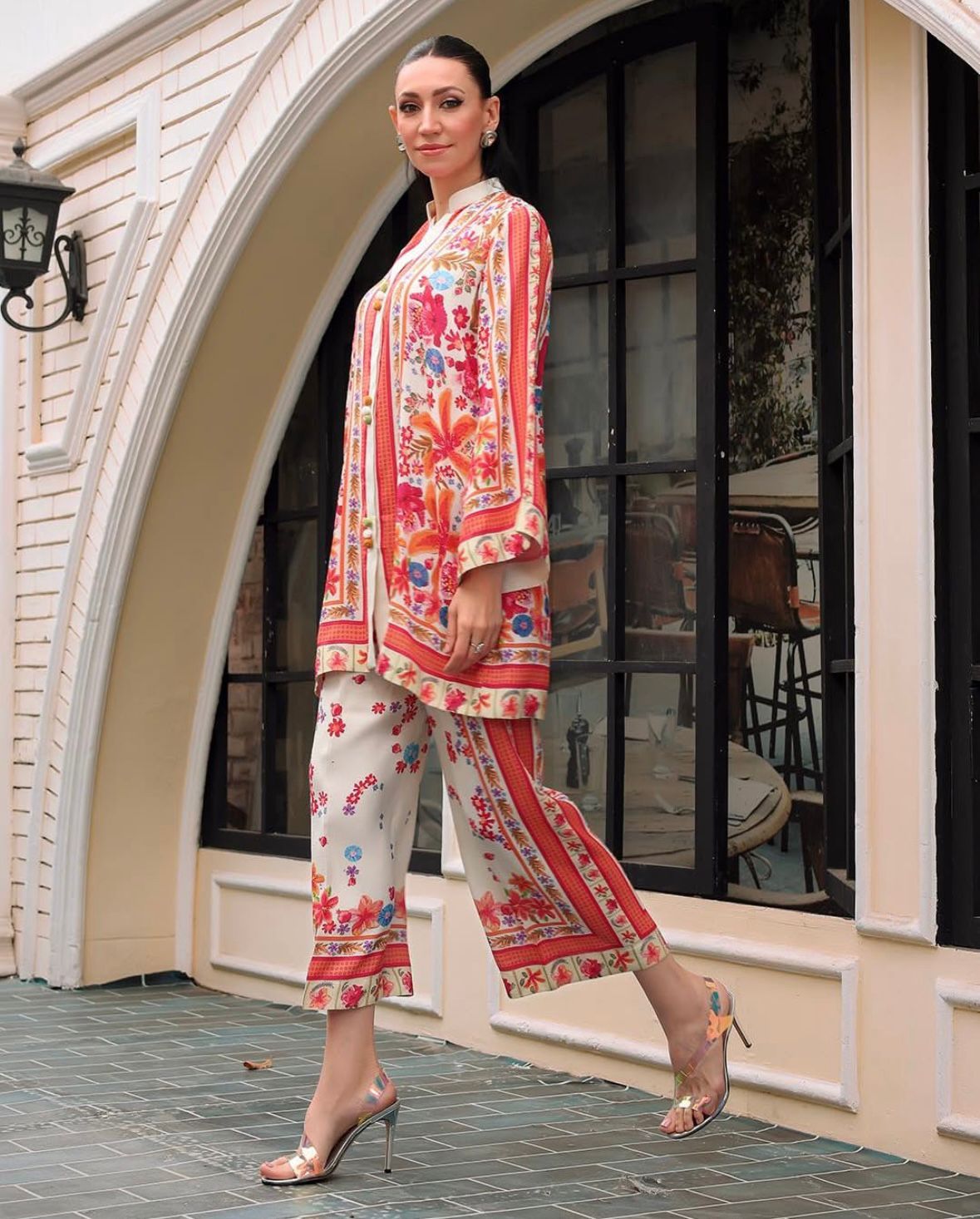 Orange Ladies 2pc suit