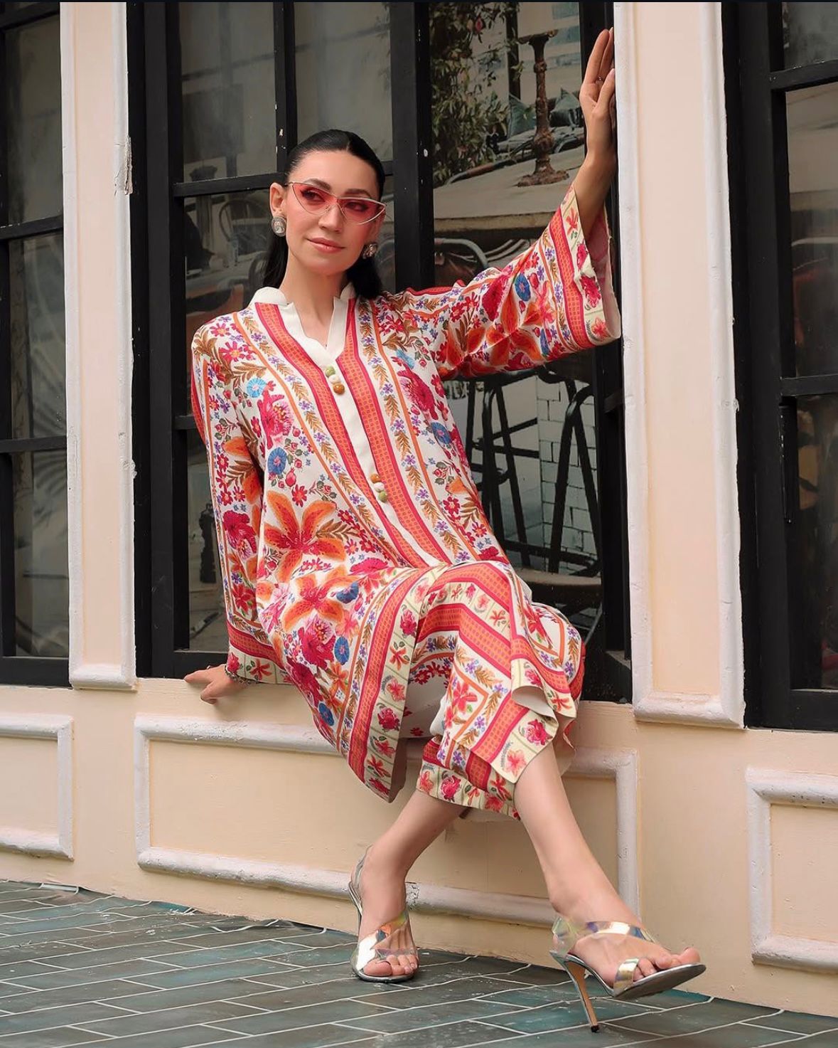 Orange Ladies 2pc suit