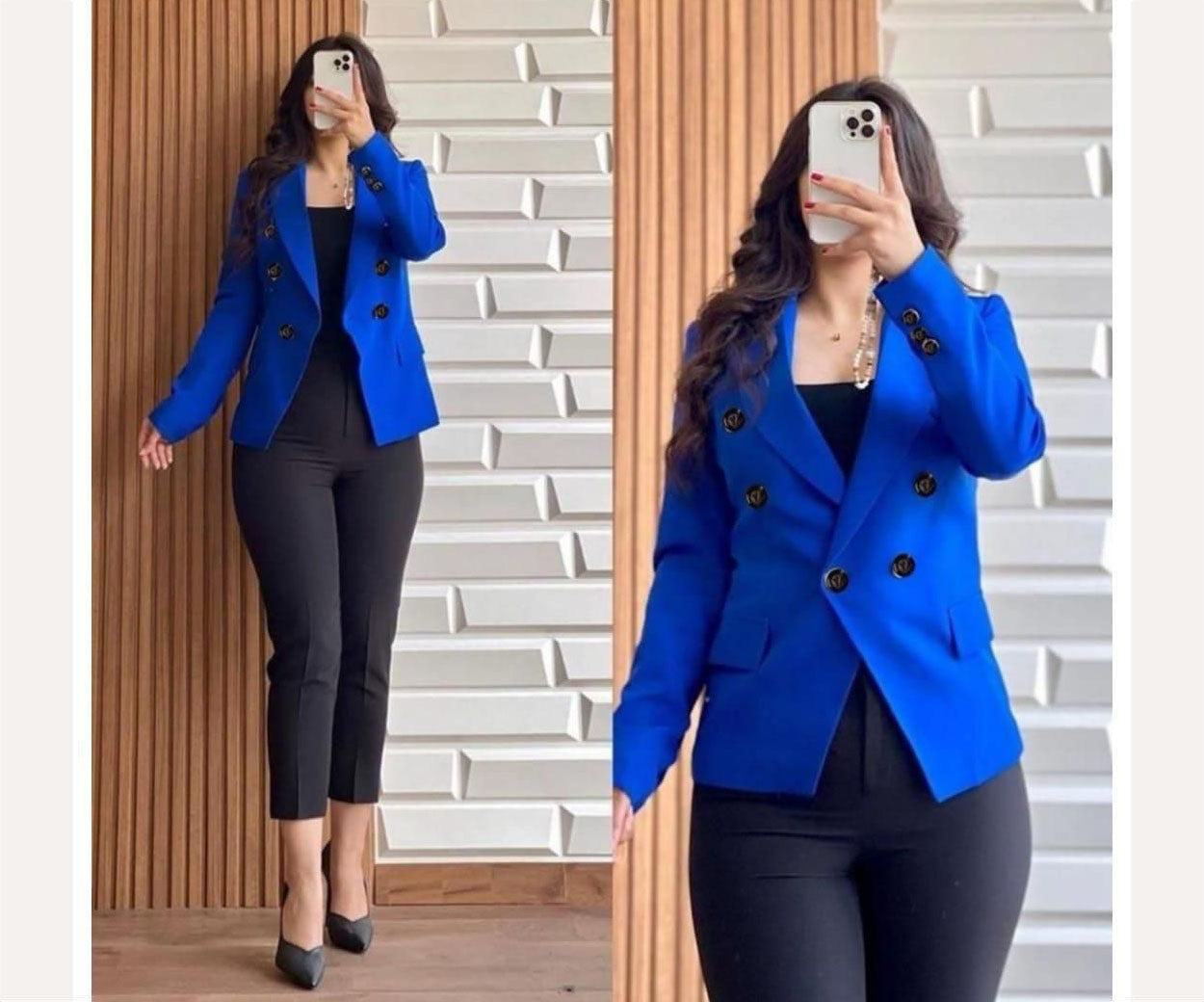 Women`s Casual Blazer Double Button top Coat
