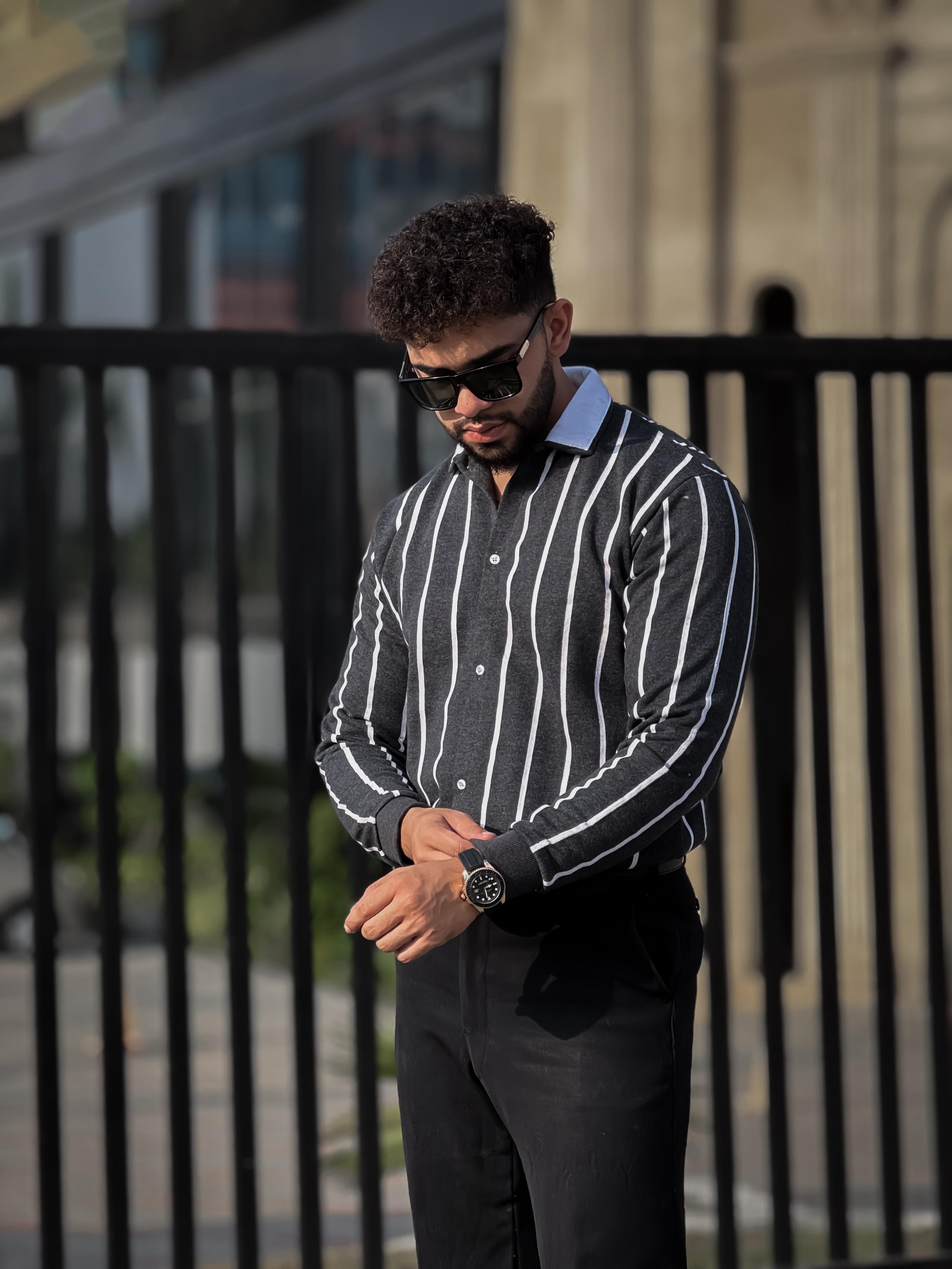 Printed Lining Shirt Style Jacket