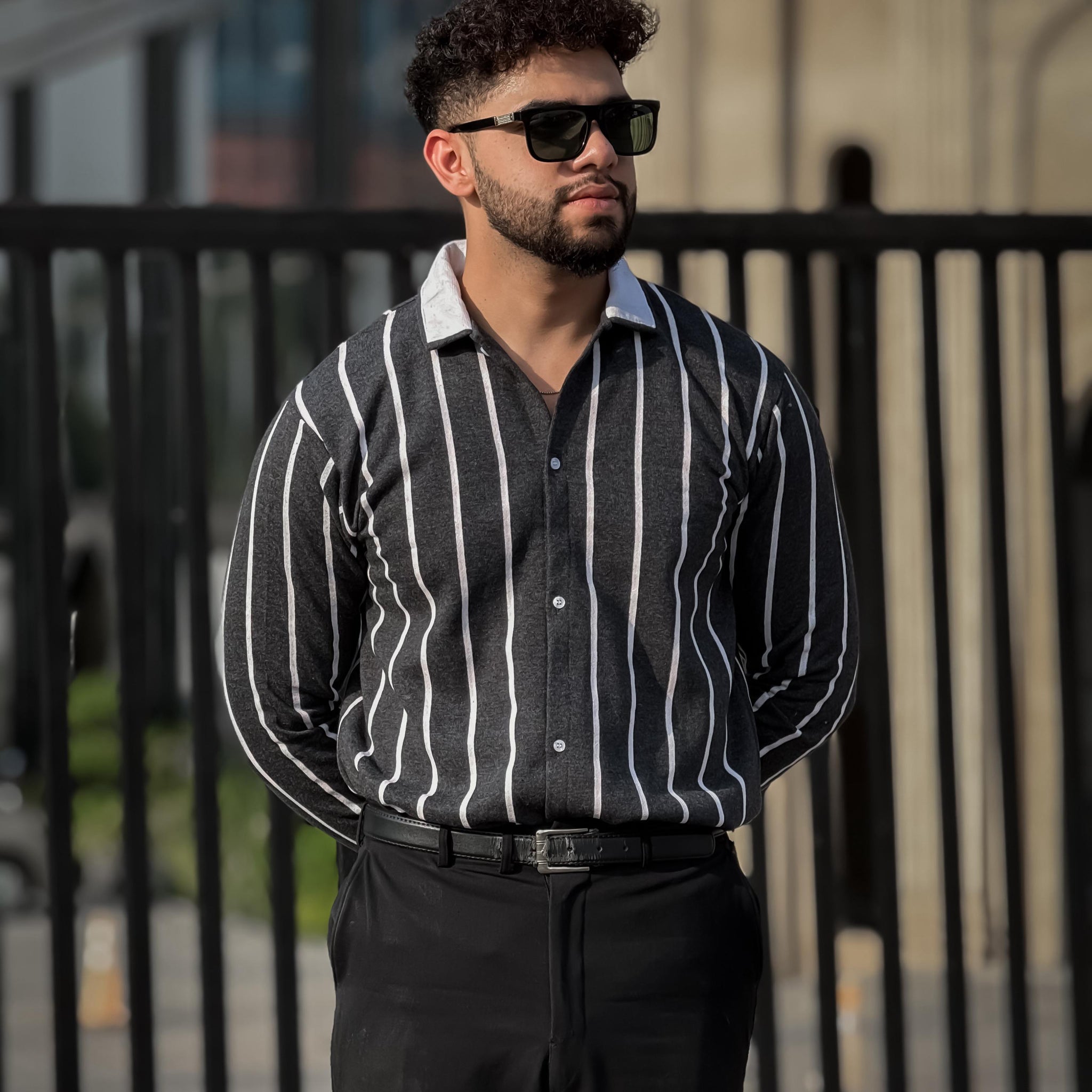 Printed Lining Shirt Style Jacket