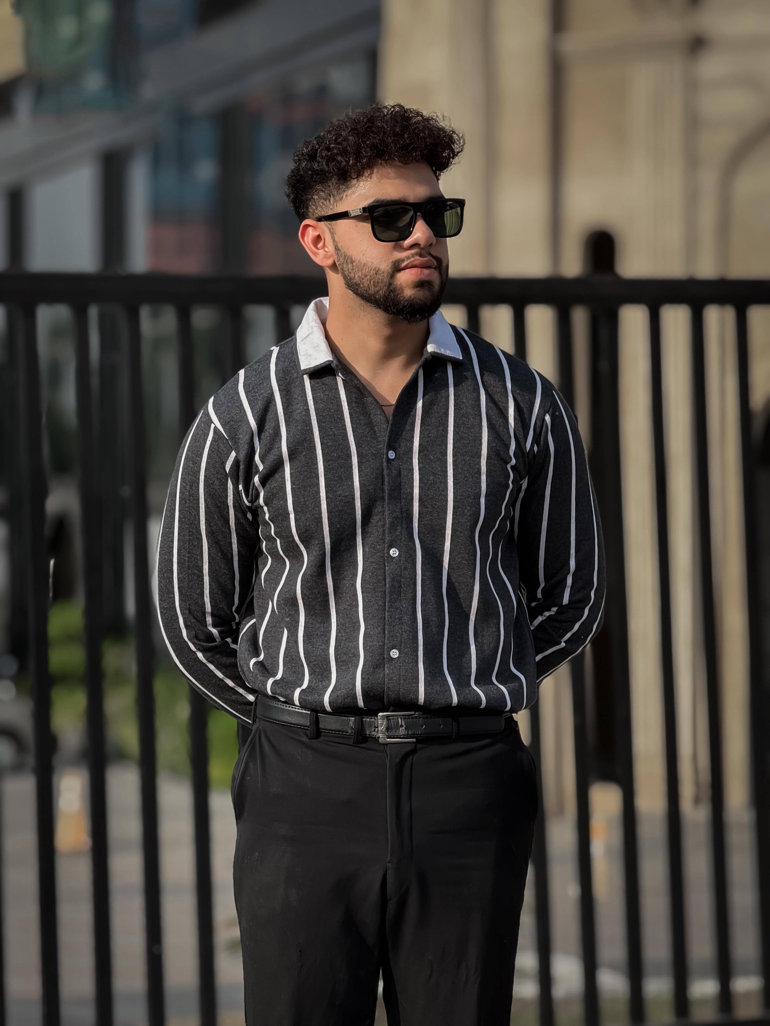 Printed Lining Shirt Style Jacket