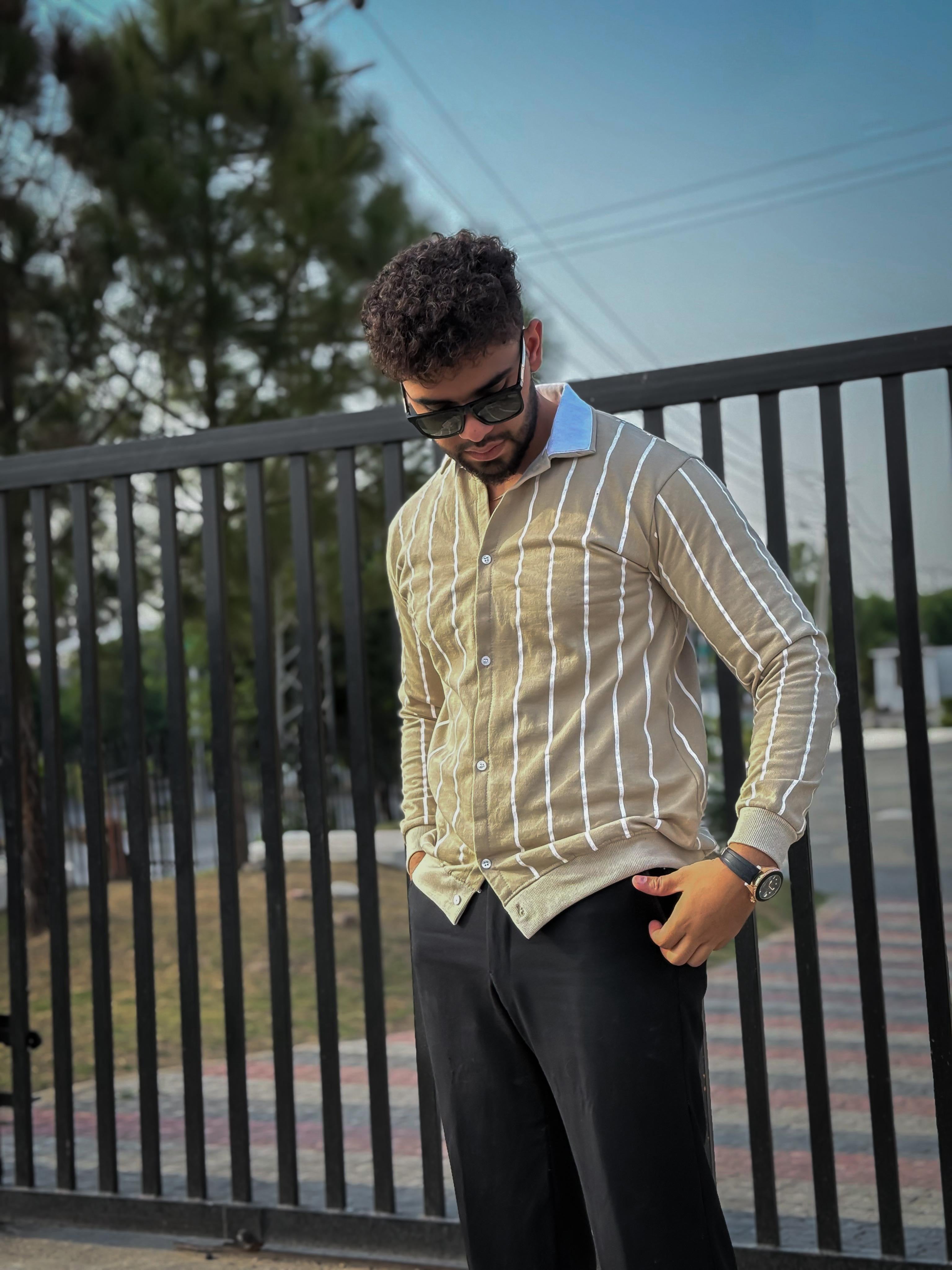 Printed Lining Shirt Style Jacket