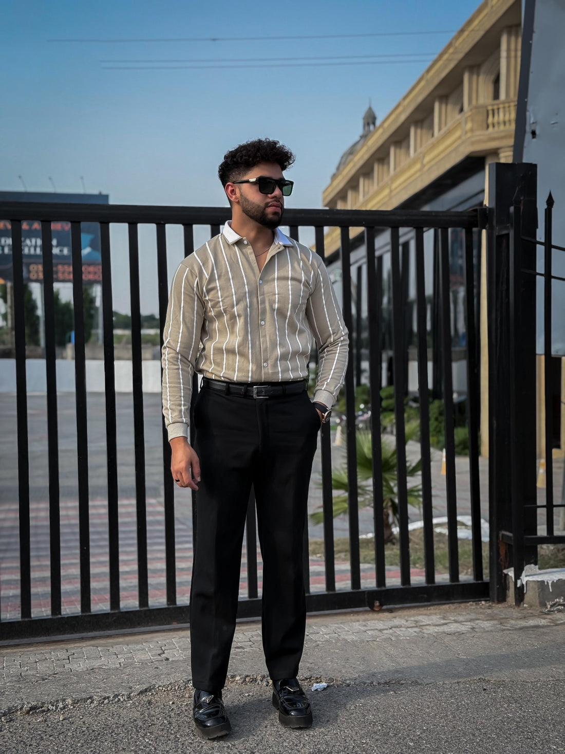 Printed Lining Shirt Style Jacket