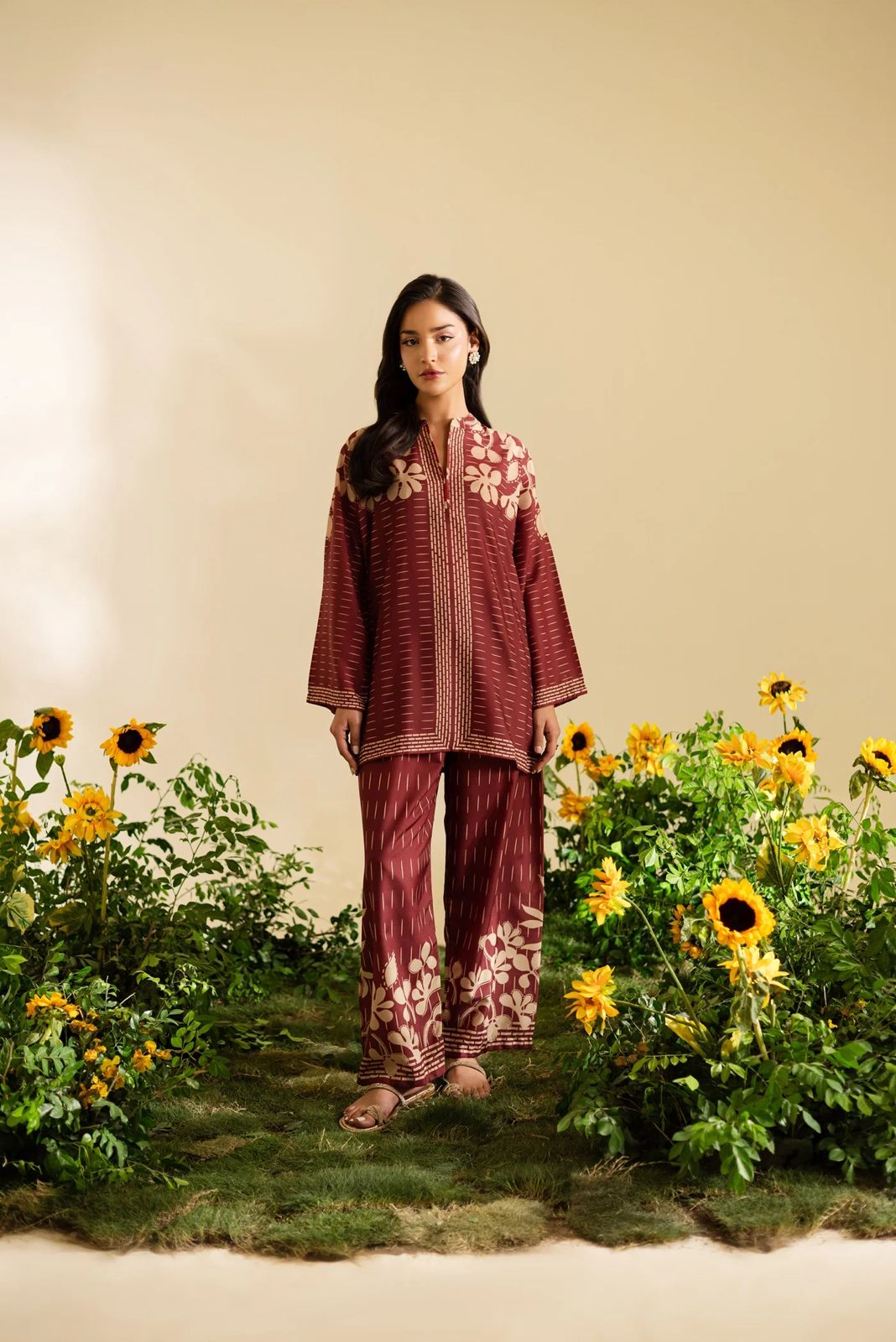 Maroon Ladies 2Pc Suit