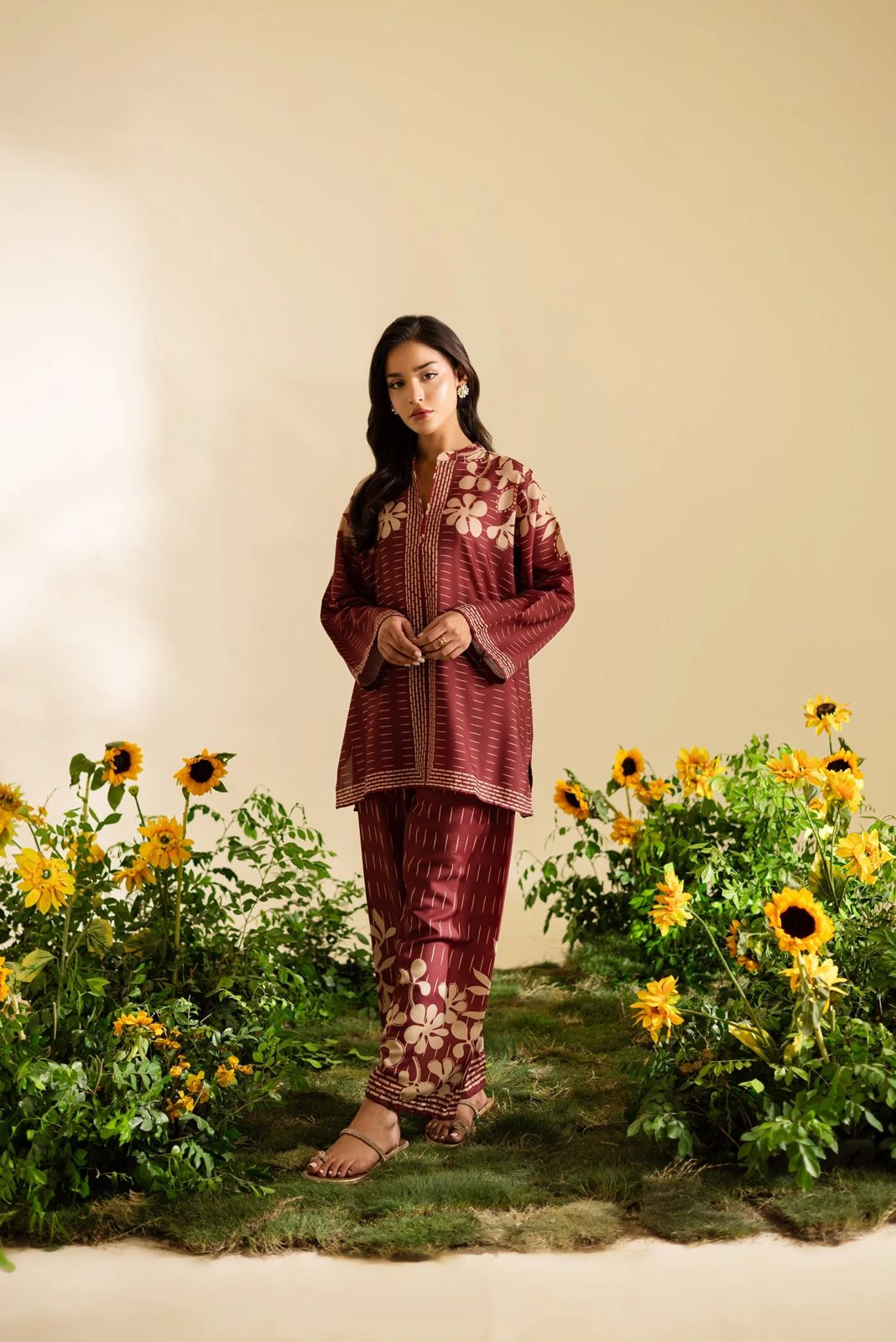 Maroon Ladies 2Pc Suit