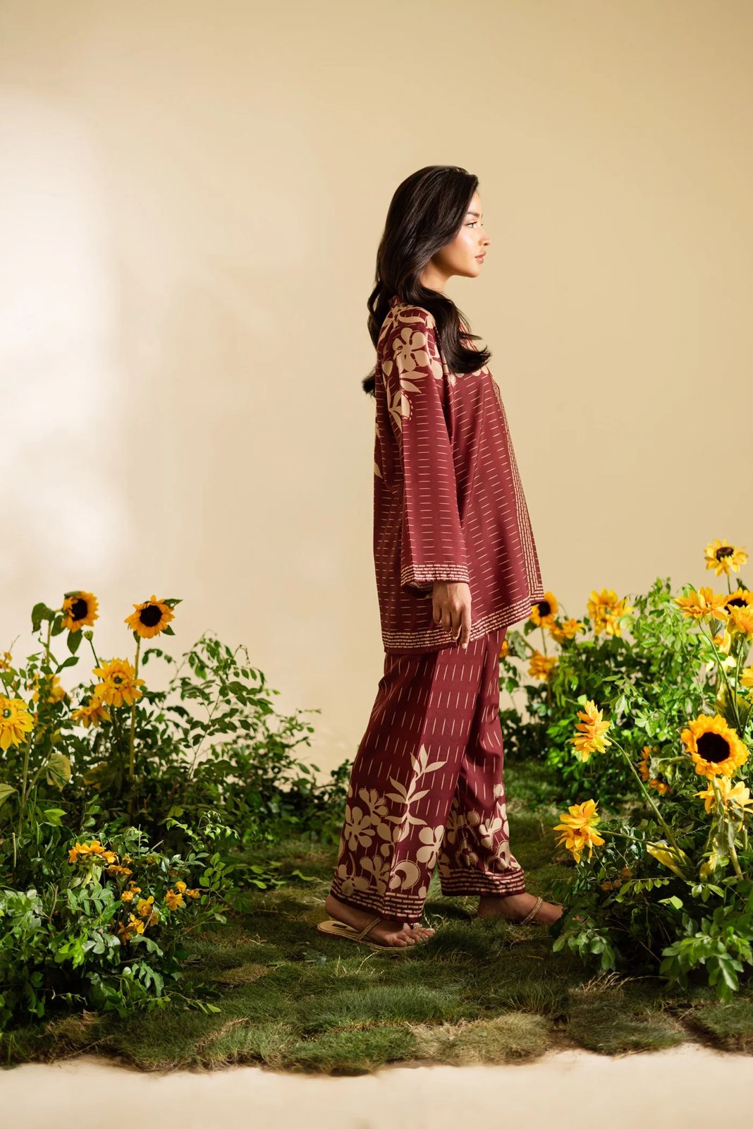 Maroon Ladies 2Pc Suit