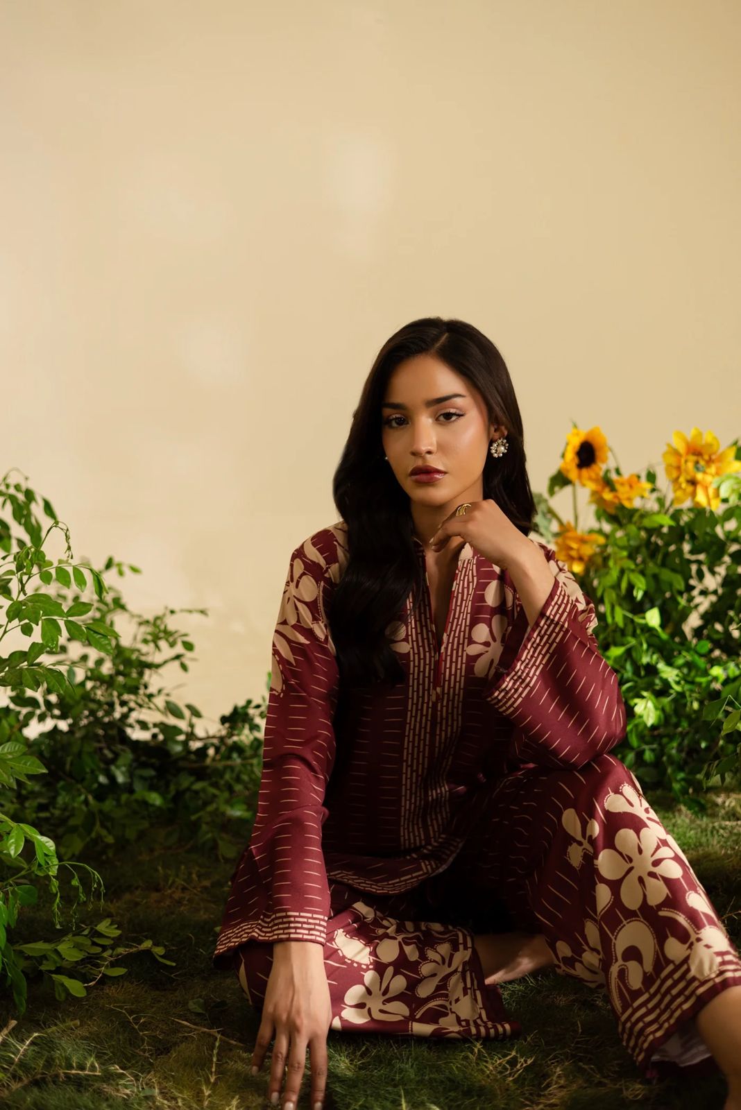 Maroon Ladies 2Pc Suit